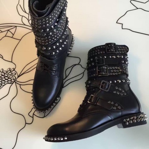 Saint Laurent Signature Rangers Studded Punk Sole Boots,